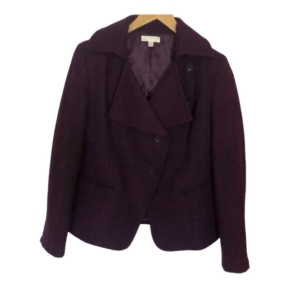 -Women’s Kenar wool blend coat purple Size Large - Picture 1 of 8